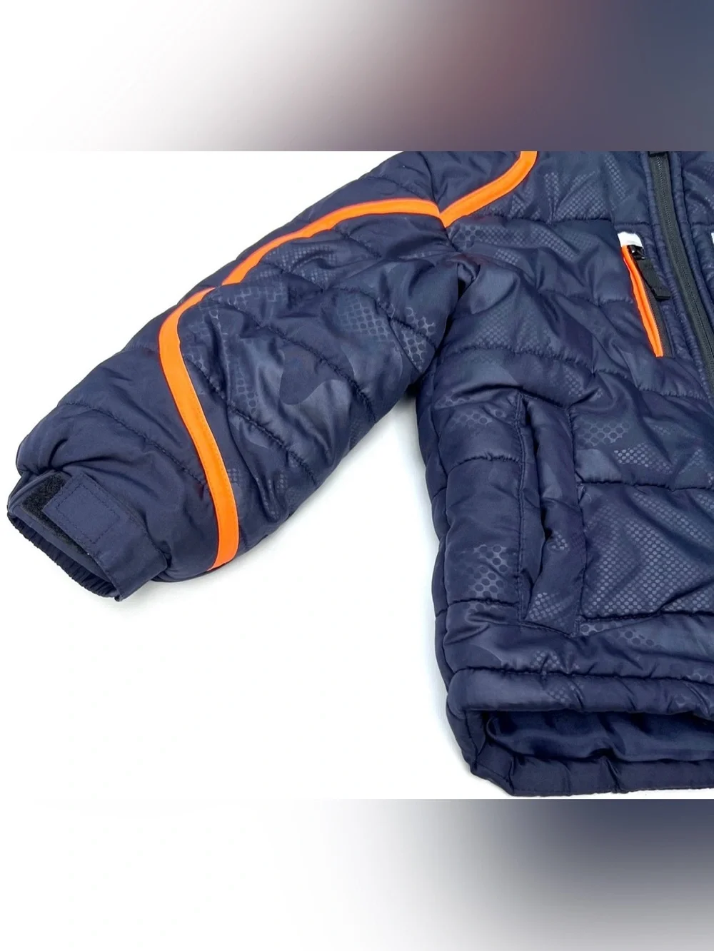 USED! London Fog Boys'  Camo Puffer Jacket Navy 5/6